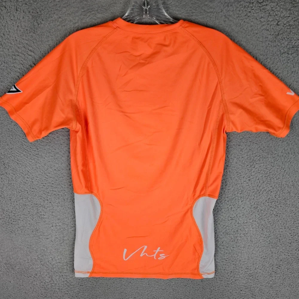 VHTS Rash Guard Mens S Orange Very Hard To Submit BJJ MMA Grappling Compression